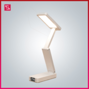 foldable desk light with clock
